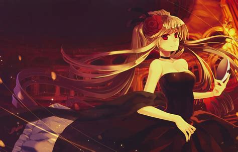 Anime Girl In Black Dress Wallpaper