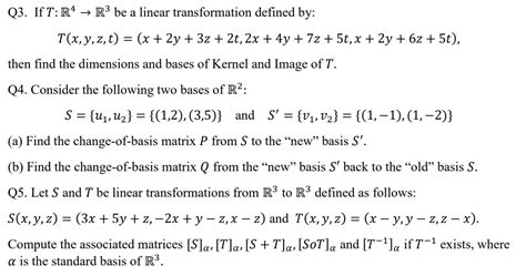 [solved] q3 if t r4 r be a linear transformation solutioninn