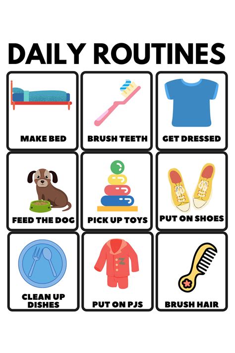 Editable Daily Routine Chart For Kids Etsy