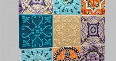 Colorful Ornament Ceramic Tiles Patterns Kanvas Tablo