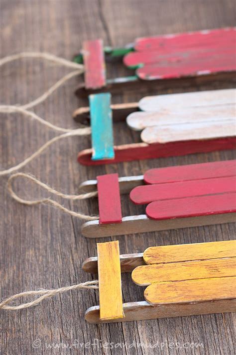 How To Make A Popsicle Stick Sled Ornament Diy Christmas Tree