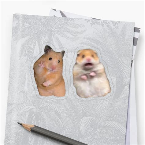 Peace Sign And Screaming Hamster Sticker By Madisonbaber Redbubble