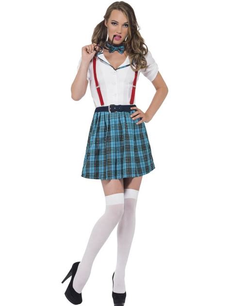 Ladies Geek Chic Nerd Sexy Fancy Dress Costume School Girl Hen Party Outfit Ebay