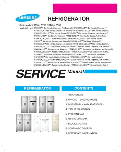Manual De Servicio De Refrigerador Samsung Inverter Modelos Rt