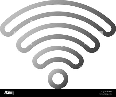 Wifi Symbol Icon Medium Gray Outlined Rounded Gradient Isolated