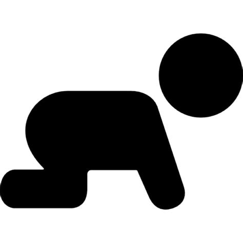 Crawling Baby Silhouette Icons Free Download