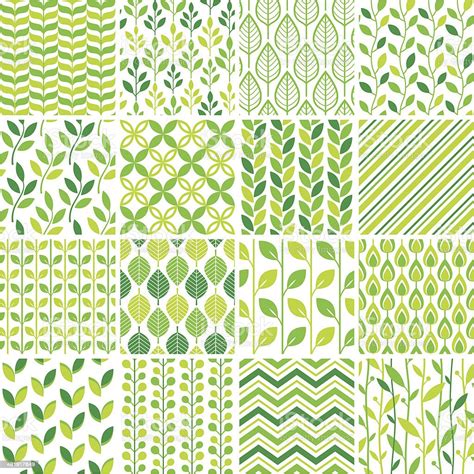 Seamless Green Graphic Pattern Set Stock Vector Art 491917849 Istock