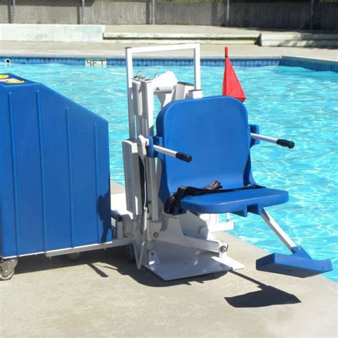 Pool hoists and lifts make it easy for the elderly and people with mobility requirements to access swimming pools, hydrotherapy and spa facilities while on holiday. ADA Power Portable Pool Lift, 375 lb capacity