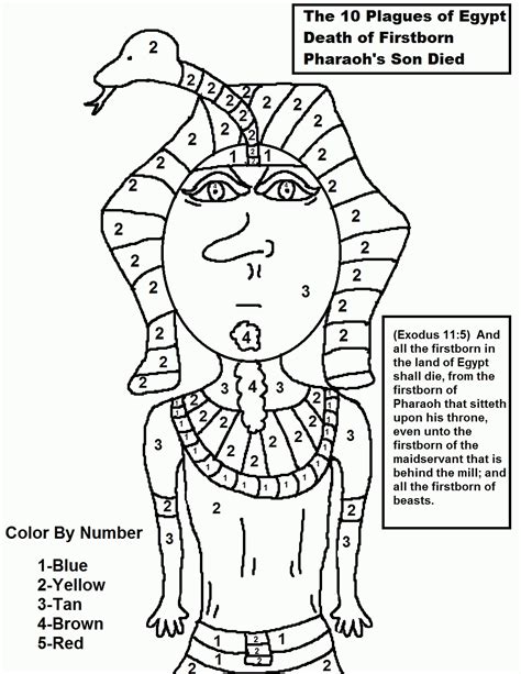 The 10 Plagues Of Egypt Death Of Firstborn Color By Number Bible