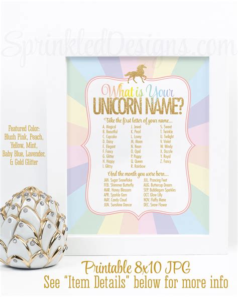 Ever wanted to know what unicorn name is best for your sweet uni? Your Unicorn Name Party Sign Your Unicorn Name Party Game