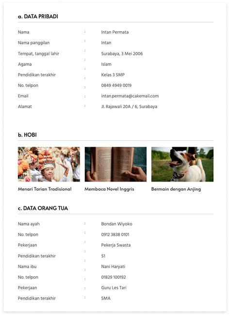 contoh biodata dalam bentuk paragraf - Stephanie Jones