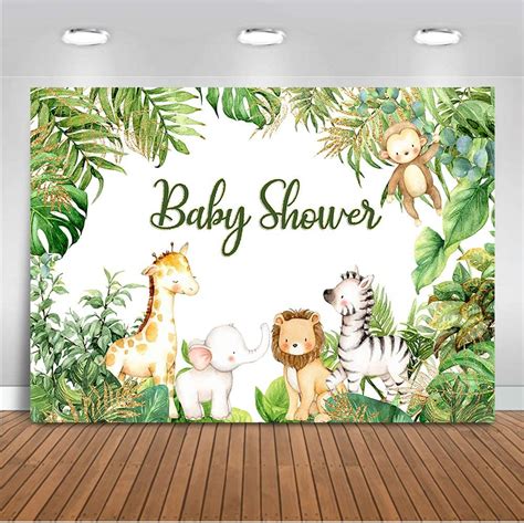 Mocsicka Safari Animals Baby Shower Backdrop Jungle Baby