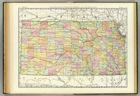 Rand McNally Co S New Business Atlas Map Of Kansas Copyright By Rand McNally Co