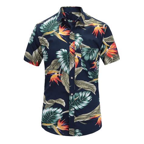 Free Shipping 2018 New Summer Mens Short Sleeve Beach Hawaiian Shirts