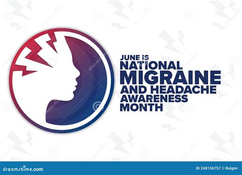 June Is National Migraine And Headache Awareness Month Holiday Concept