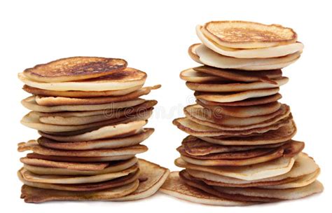 Pile Of Pancakes Isolated On White Background Stock Image Image Of