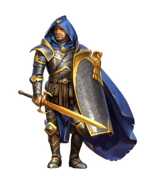 Male Human Eagle Knight Fighter Sword Shield Pathfinder 2e Pfrpg Dnd
