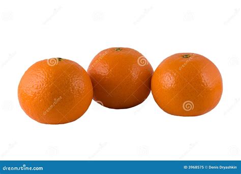 Three Ripe Oranges On A White Background Stock Image Image Of