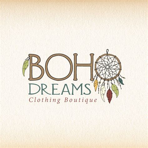 Dreamcatcher Logo Boho Logo Bohemian Logo Feathers Logo