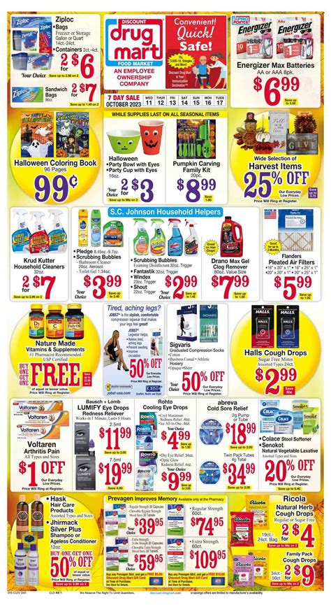 Discount Drug Mart (OH) Weekly Ad Flyer Specials October 11 to October
