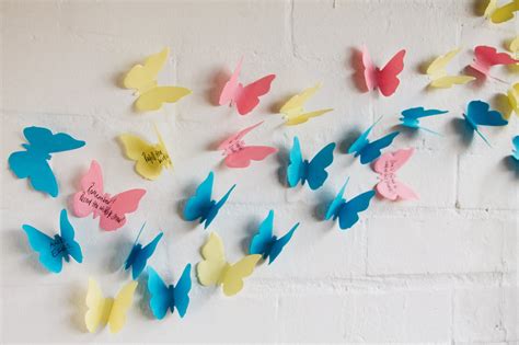 3d Sticky Notes Paper Butterfly Wall Decorations And Notes