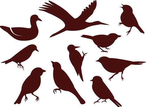 Simple Birds Silhouette Vector Set Free Download