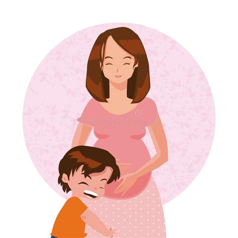 Happy Mothers Day Cartoon Stock Vector Illustration Of Daughter