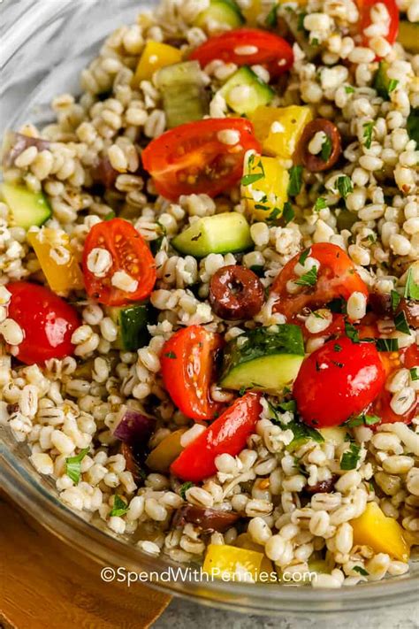 Barley Salad Loaded With Fresh Veggies Spend With Pennies