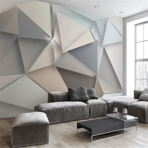 Beibehang 3d Three Dimensional Triangle Modern Minimalist Style Tv
