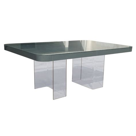 This dining table was designed by the famous italian design wlly rizzo, is covered in suede, plexiglass and aluminum, the top is in crystal. Mid-Century Modern Lucite and Plexiglass Dining Table at ...