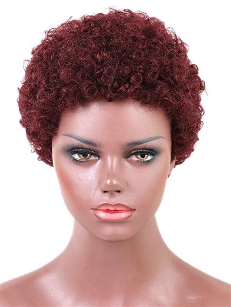 [34 off] short afro curly pixie human hair wig rosegal
