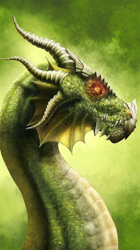 Green Dragon Fantasy Hd Phone Wallpaper Peakpx