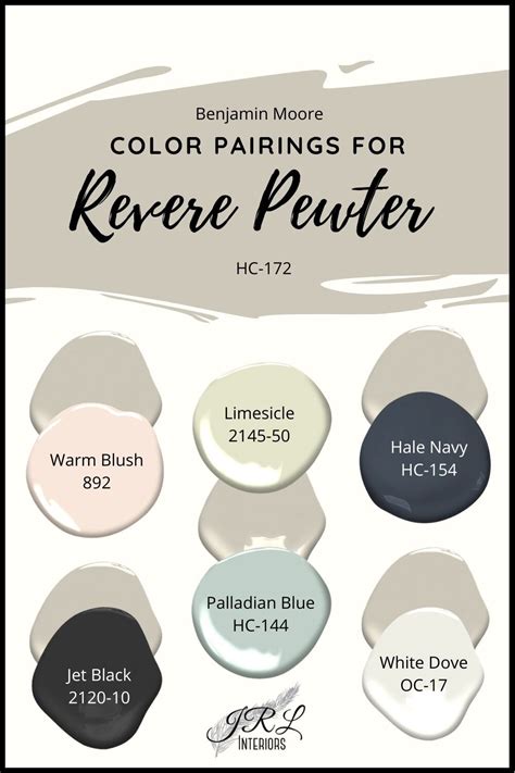 Revere Pewter By Benjamin Moore Interior Paint Color Palette Canada