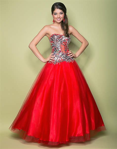 Sexy Red Corset Bodice Sheer Sweetheart Sequins Crystals Party Dresses