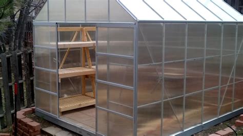 Build your own greenhouse benches. Collapsible Greenhouse Shelving - YouTube