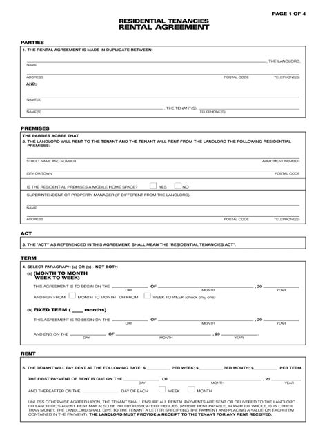 Free Residential Lease Agreement Form 42 Free Rental Application