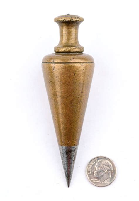 Great 4″ Brass Plumb Bob Vintage Vials Antique Tools