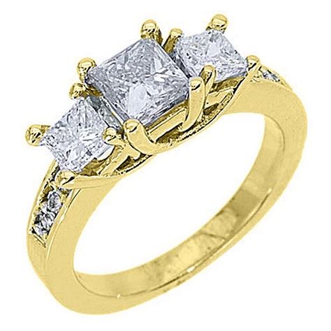 thejewelrymaster 14k yellow gold princess cut past present future 3 stone diamond ring 1 63