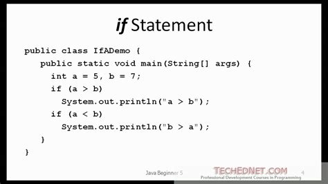 The if statement executes a certain section of code if the test expression is evaluated to true. Java Beginner 5 - Decision Making, if, switch statements ...