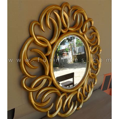 Jual cermin bulat motif bola. Hiasan Dinding Cermin Hias Bulat Seaweed Gold Leaf ...