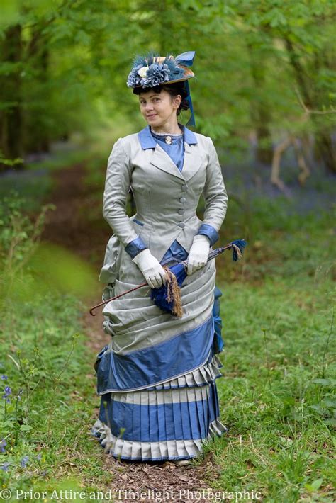 1880 Walking Dress In Silk Faille Victorian Natural Form Era By Prior Attire Victorian Fashion