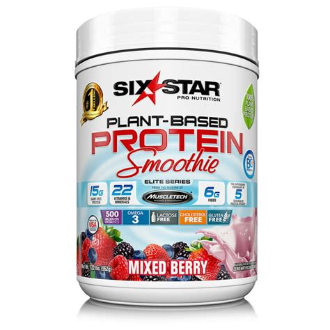Six Star Pro Nutrition Plant Based Protein Mixed Berry Smoothie Powder