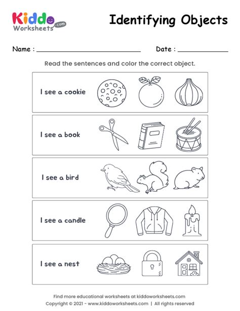 Identifying Objects Coloring Worksheets For Kids Kidpid Identifying
