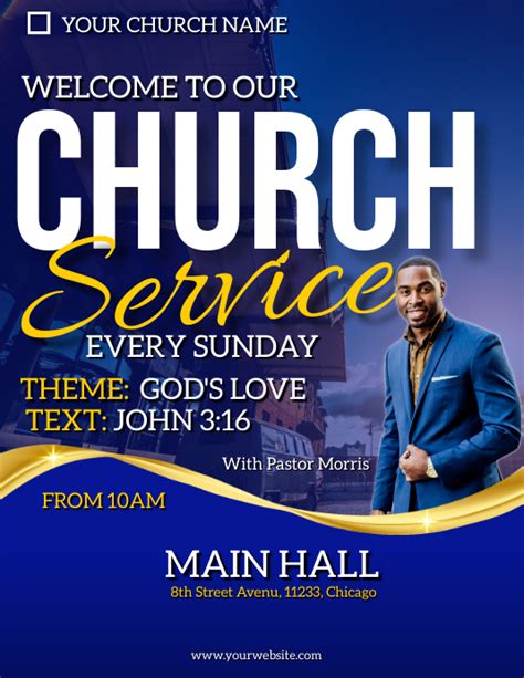 Copy Of Church Service Invitation Flyer Postermywall