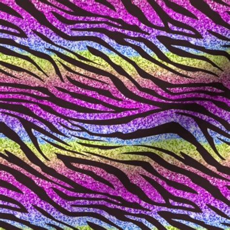 Zebra Rainbow Background Confetti Glitte Spoonflower