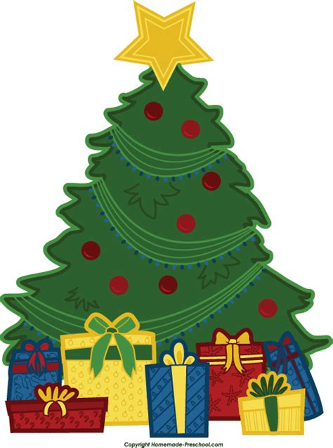 Christmas Tree With Presents Clip Art Clipart Best