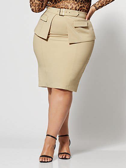 Ivanna Belted Peplum Pencil Skirt Fashion To Figure Fashion To Figure Plus Size Pencil