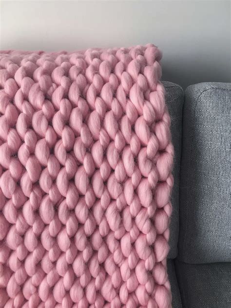 Giant Knit Blanket Handmade With 100 British Wool