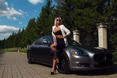 Women Alex Bazilev Tanned Women Outdoors Blonde Women With Cars Italian Women Skirt