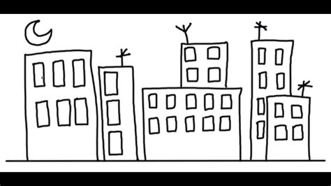 Aprendo A Dibujar Para Niños Paisaje De Ciudad Youtube